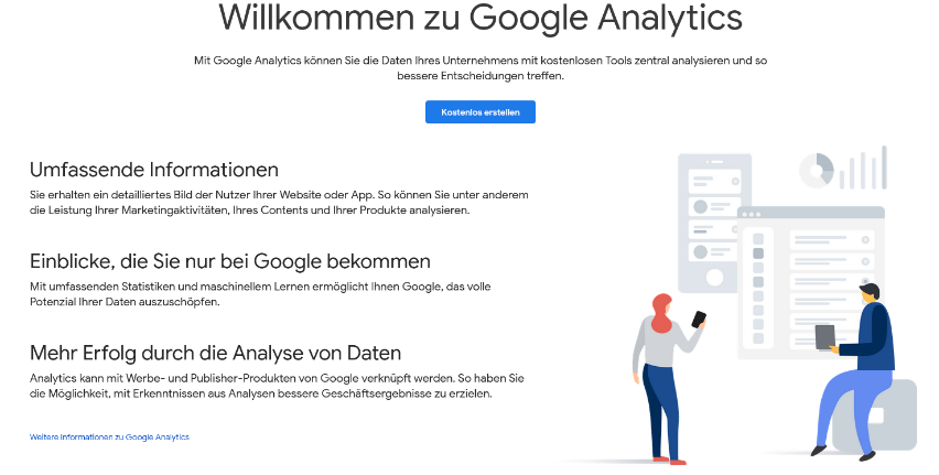 Google Analytics: Startseite