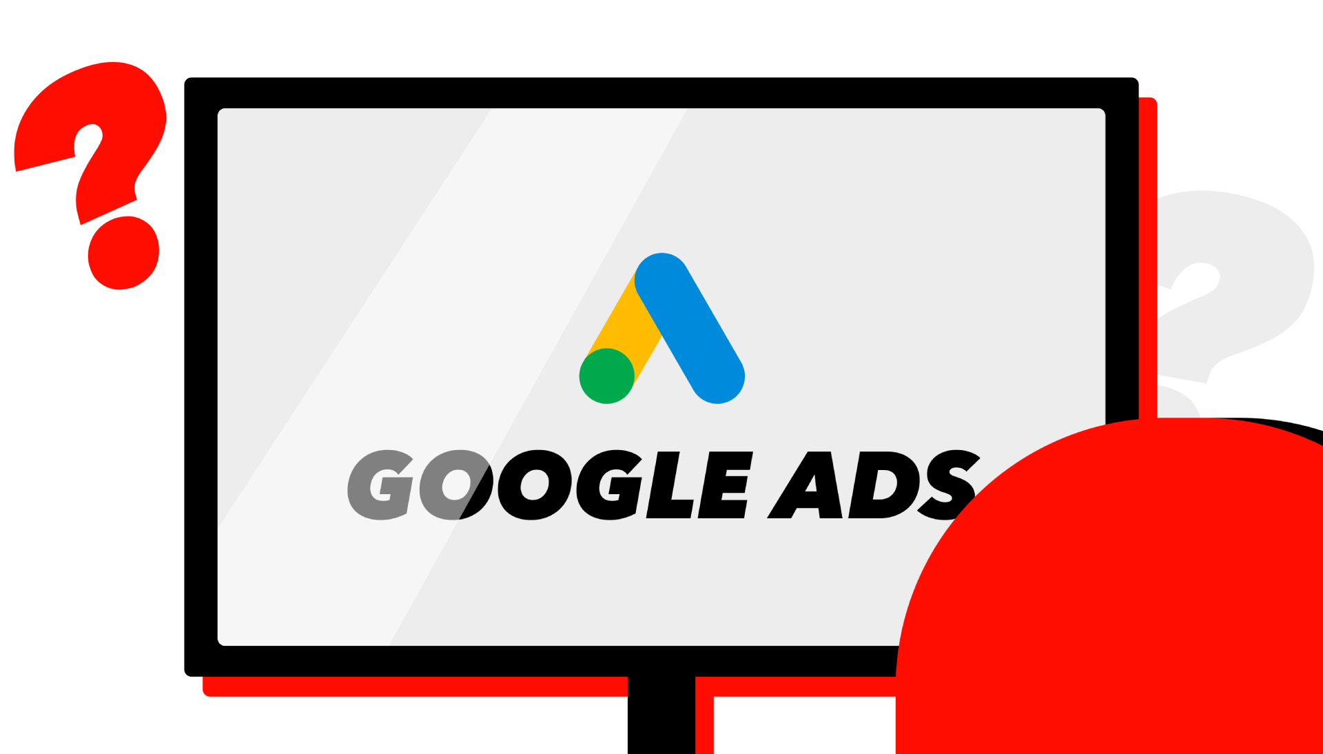 Google Display Anzeige Schreibitsch mit PC darüber Google Ads